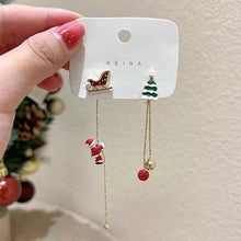 Load image into Gallery viewer, Asymmetric Santa Earrings