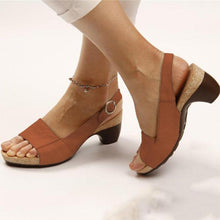 Load image into Gallery viewer, Women Elegant Low Chunky Heel Comfy Sandals