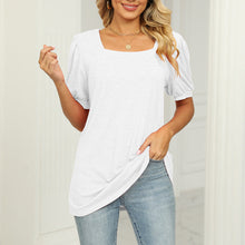 Load image into Gallery viewer, Square Neck T-shirt with Puff Sleeves