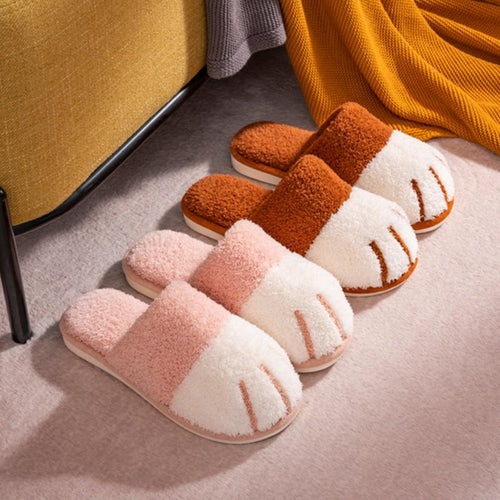 Winter Cat Paw Cotton Slippers