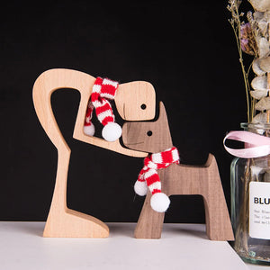 Gift For Pet Lovers - Wood Sculpture Table Ornaments - The Love Between You And Your Fur-Friend