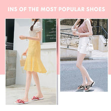 Load image into Gallery viewer, Fashion Open Toe Wedges Bowties Stripe Slides Slippers