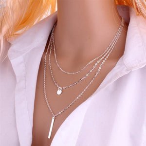 Multilayer Pendant Long Chain Necklace