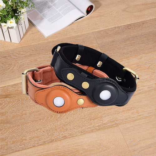 Leather Airtag Collar