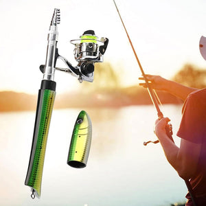 Mini Fish-shaped Portable Fishing Rod Kit