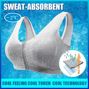 Front Zipper Breathable Bra