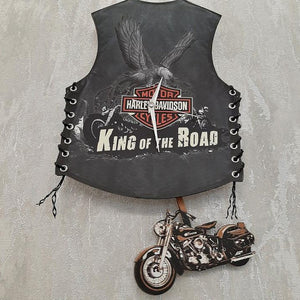 Motorcycle vest hanging clock