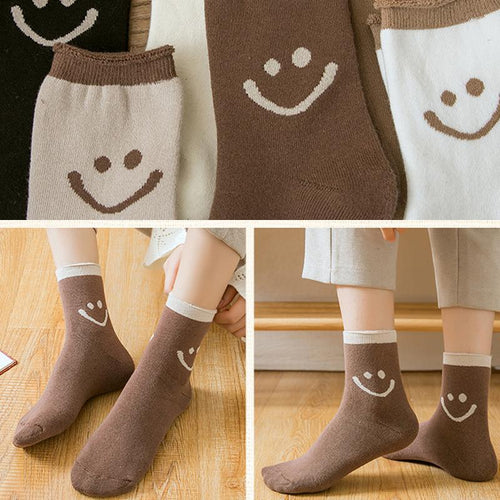 Lovely Smile Face Cotton Socks