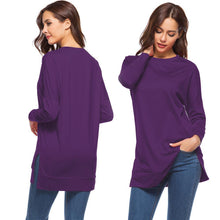 Load image into Gallery viewer, Women&#39;s Side Split Loose Casual Pullover Tunic Tops