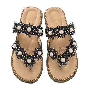 Women's Bohemian Sparkle Bling Flip Flops