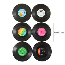 Load image into Gallery viewer, Vinyl Record Coasters with Retro Vinyl Player Holder