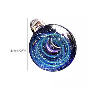 Cosmic starry glass bead pendant necklace