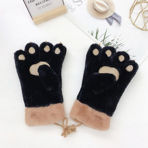 Plush bear claw gloves