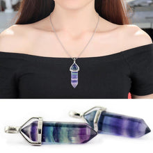 Load image into Gallery viewer, Rainbow Fluorite Pendant Necklace