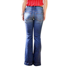 Load image into Gallery viewer, Mid Waist Casual Button Bell-bottom Jeans