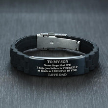 Load image into Gallery viewer, Silicone Bracelet with Stainless Steel Plate