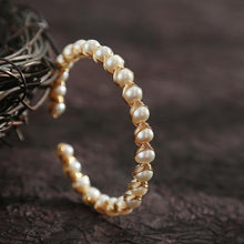 Load image into Gallery viewer, Gold Plated Pearl Bracelet