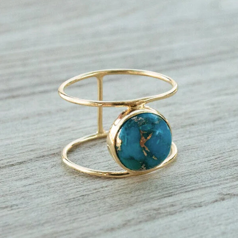 Natural Turquoise Gold Ring