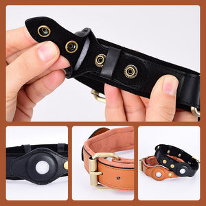 Leather Airtag Collar