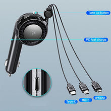 Load image into Gallery viewer, Multi Retractable Car Charger Cable