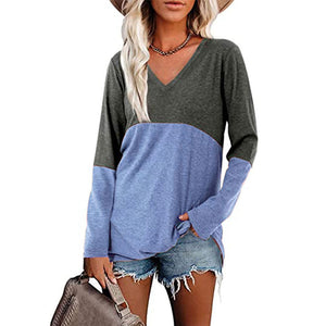 Contrast Panel Long Sleeve Top