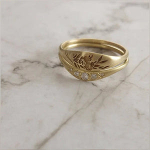 Unique Gold Lavender Ring