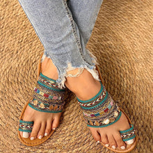 Load image into Gallery viewer, Ethnic boho style toe ring sandals