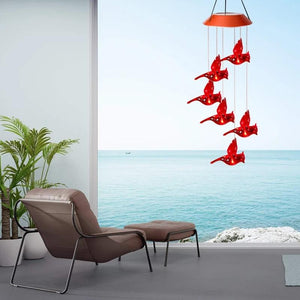 Red Bird Wind Chime Light