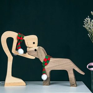 Gift For Pet Lovers - Wood Sculpture Table Ornaments - The Love Between You And Your Fur-Friend