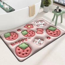 Load image into Gallery viewer, 3D flower soft diatom mud absorbent floor mat