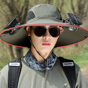 Wide Brim Solar Fan Outdoor Fishing Hat