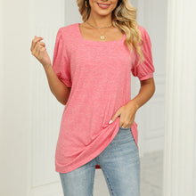 Load image into Gallery viewer, Square Neck T-shirt with Puff Sleeves