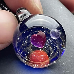 Cosmic starry glass bead pendant necklace