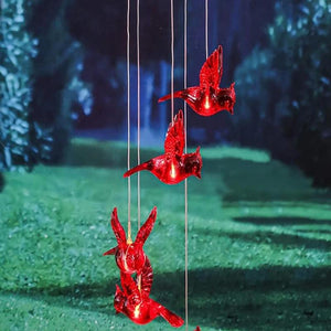 Red Bird Wind Chime Light