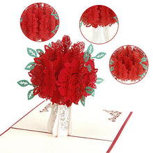 Load image into Gallery viewer, Rose Bouquet Pop-up Card - Valentine&#39;s Day Card