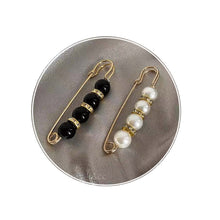 Load image into Gallery viewer, Fancy Rhinestones Pearls Safety Pin Brooch