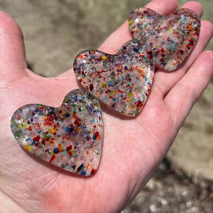 Colorful Glass Pocket Heart