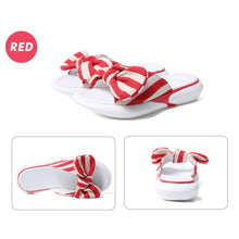 Load image into Gallery viewer, Fashion Open Toe Wedges Bowties Stripe Slides Slippers