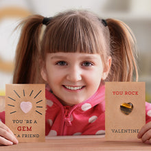 Load image into Gallery viewer, 24 Pack Valentines Cards with Heart-Shape Crystals