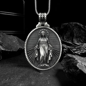 Miraculous Medal Virgin Mary Necklace