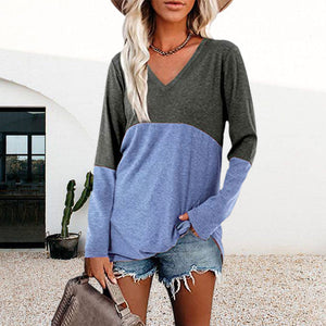 Contrast Panel Long Sleeve Top