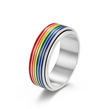 Load image into Gallery viewer, Titanium Rainbow Ring