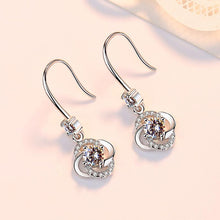 Load image into Gallery viewer, Crystal Four Leaf Clover Earrings