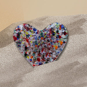 Colorful Glass Pocket Heart