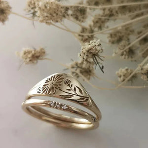 Unique Gold Lavender Ring