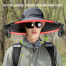 Load image into Gallery viewer, Wide Brim Solar Fan Outdoor Fishing Hat