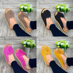 Women Elegant Flower Slip On Sandals