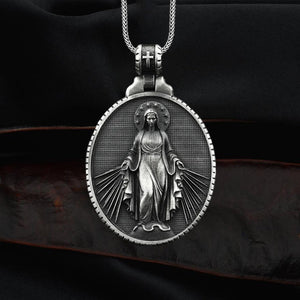 Miraculous Medal Virgin Mary Necklace