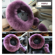 Load image into Gallery viewer, Solid Colour Warm Fluffy Wool Car Set