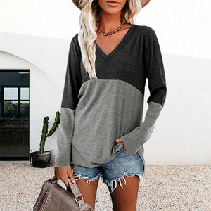 Contrast Panel Long Sleeve Top